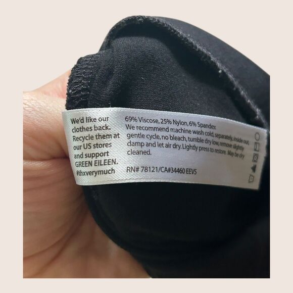 🖤 EILEEN FISHER VISCOSE STRETCH PONTE PANTS BLACK PETITE SMALL - Picture 4 of 5